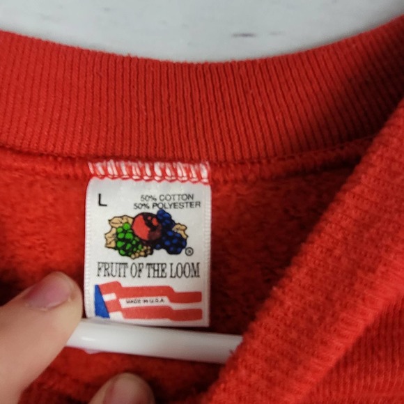 Vintage 90's Granny Ugly Christmas Women's Reindeer Print Red Sweatshirt Large - Picture 4 of 5